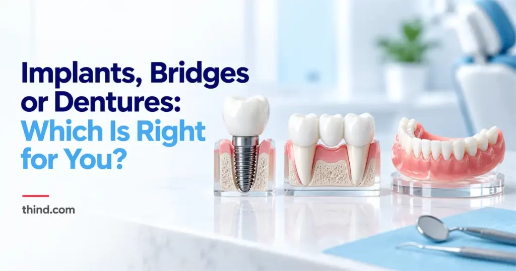 Dental Implants vs Bridges vs Dentures: How to Actually Choose the Right One in 2026